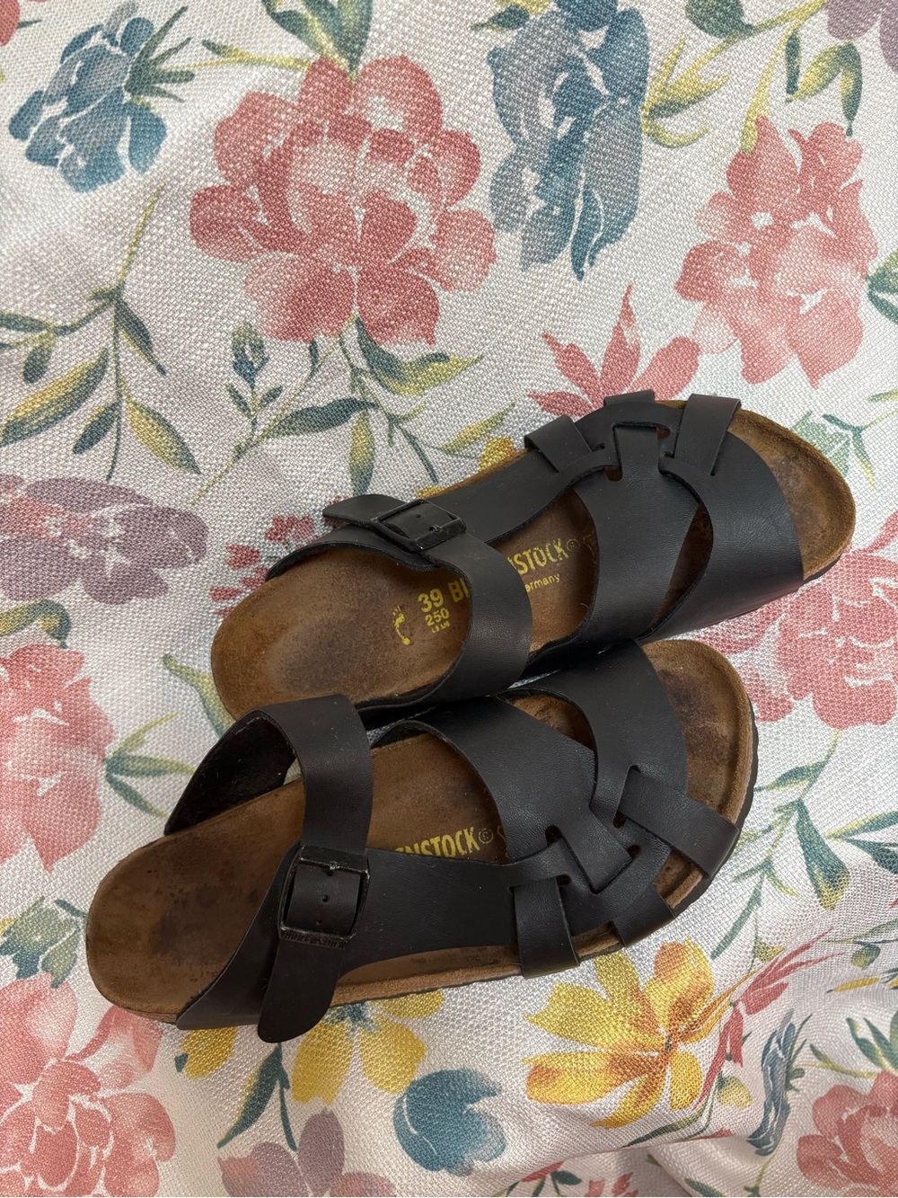 Birkenstock Kids Black Leather Sandals